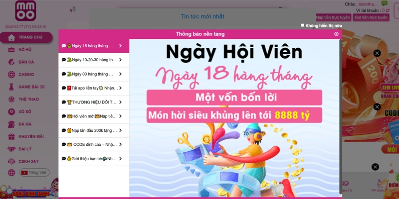 Tạo tài khoản MMOO thành công